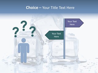 Three Ice Cubes On A Table With Water Droplets PowerPoint Template