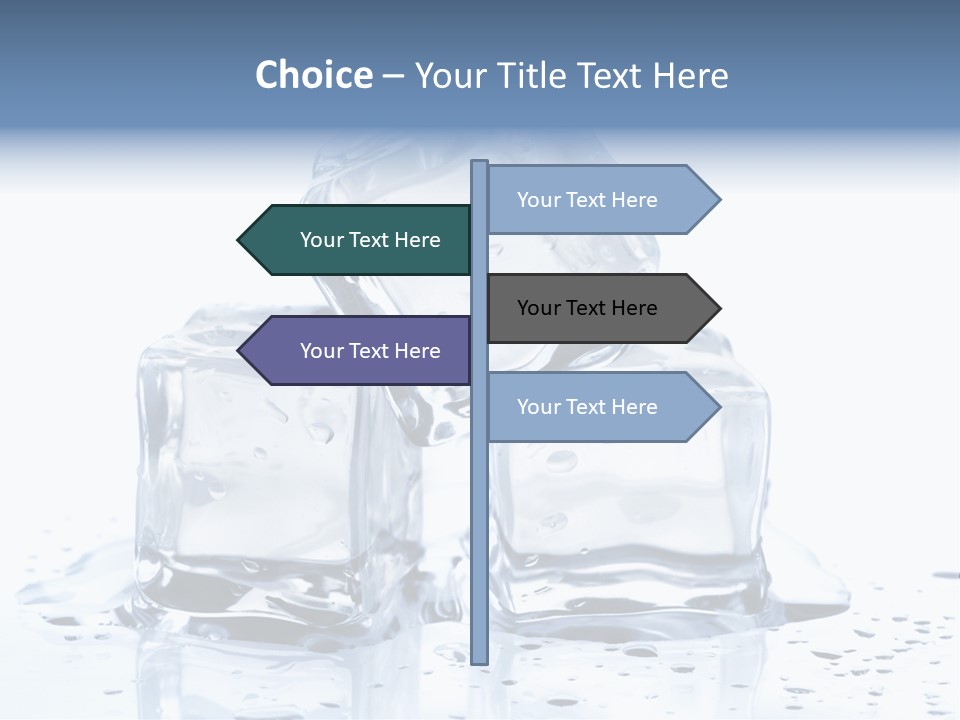 Three Ice Cubes On A Table With Water Droplets PowerPoint Template