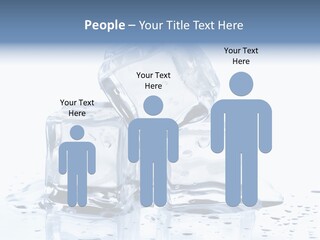Three Ice Cubes On A Table With Water Droplets PowerPoint Template
