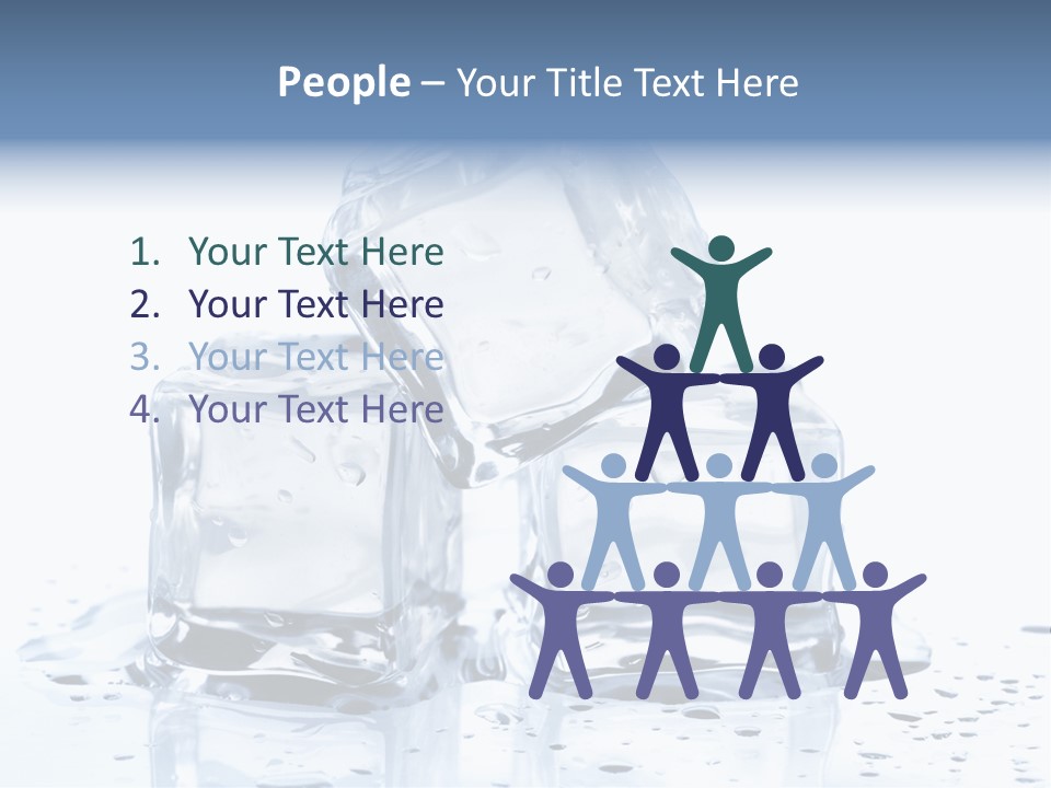 Three Ice Cubes On A Table With Water Droplets PowerPoint Template