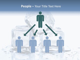 Three Ice Cubes On A Table With Water Droplets PowerPoint Template