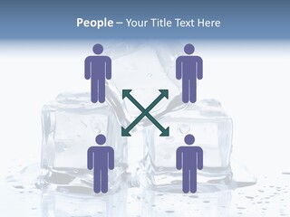 Three Ice Cubes On A Table With Water Droplets PowerPoint Template