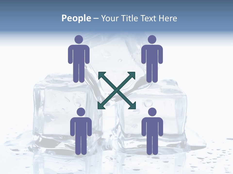 Three Ice Cubes On A Table With Water Droplets PowerPoint Template
