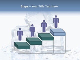 Three Ice Cubes On A Table With Water Droplets PowerPoint Template