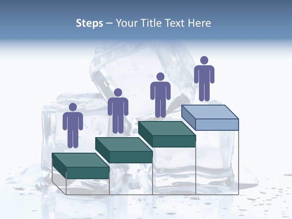 Three Ice Cubes On A Table With Water Droplets PowerPoint Template