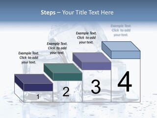 Three Ice Cubes On A Table With Water Droplets PowerPoint Template