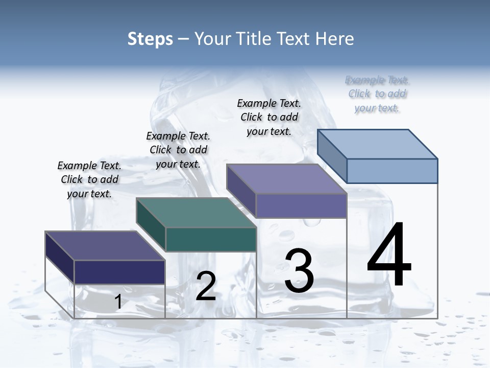 Three Ice Cubes On A Table With Water Droplets PowerPoint Template