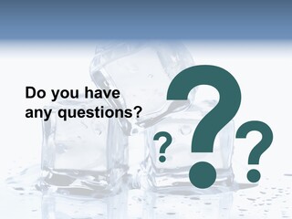 Three Ice Cubes On A Table With Water Droplets PowerPoint Template