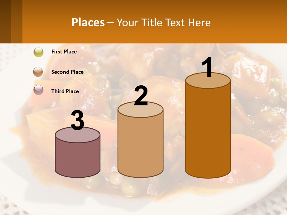 A White Plate Topped With Meat And Vegetables PowerPoint Template