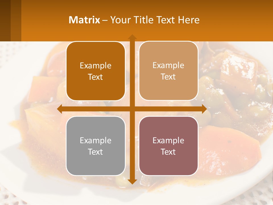 A White Plate Topped With Meat And Vegetables PowerPoint Template