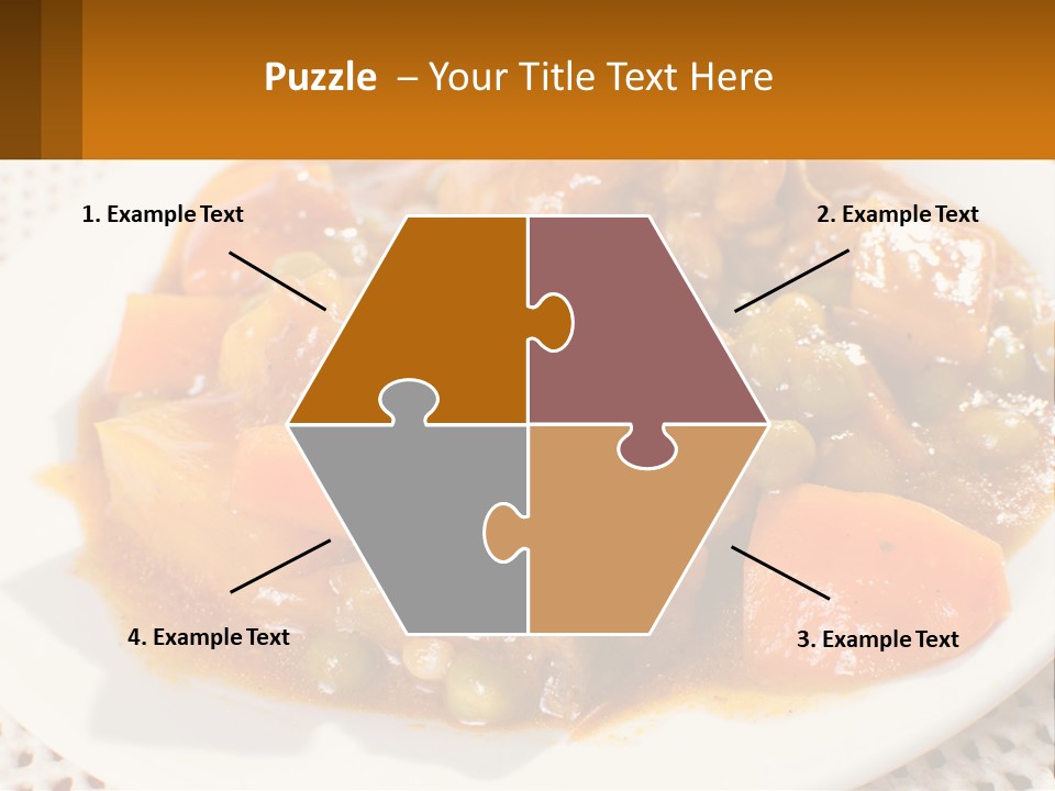 A White Plate Topped With Meat And Vegetables PowerPoint Template