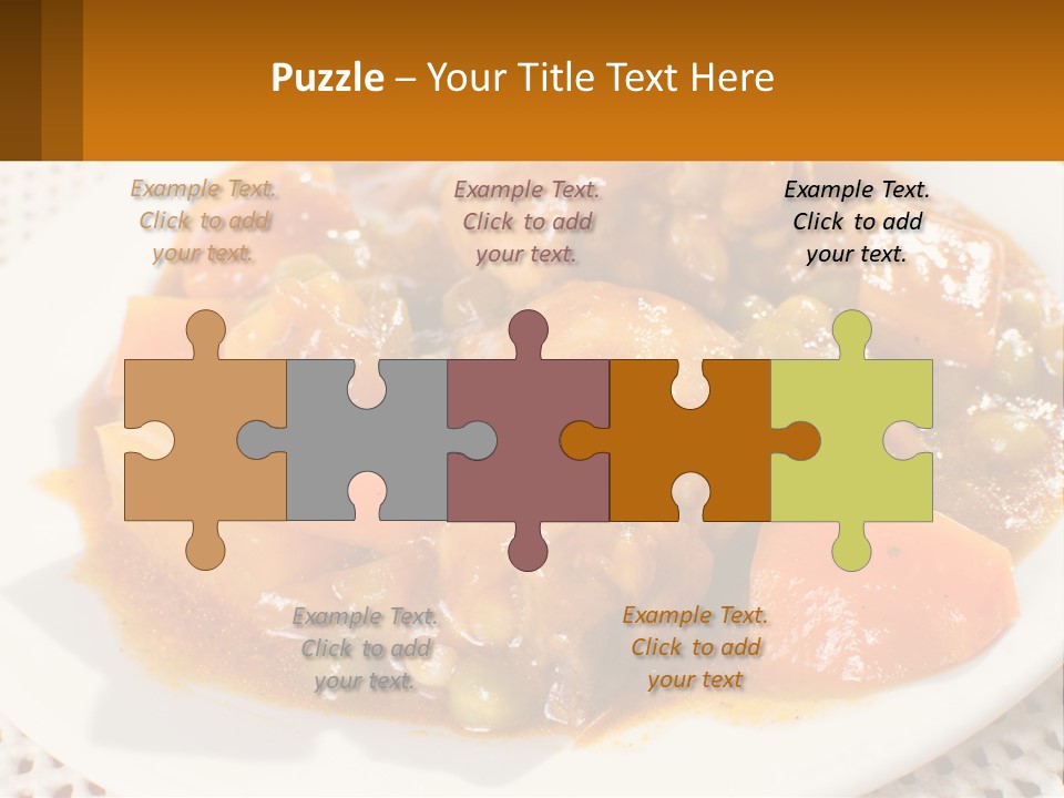 A White Plate Topped With Meat And Vegetables PowerPoint Template
