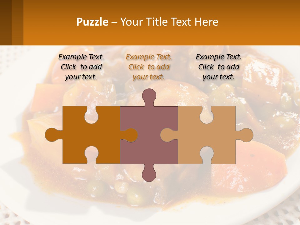 A White Plate Topped With Meat And Vegetables PowerPoint Template