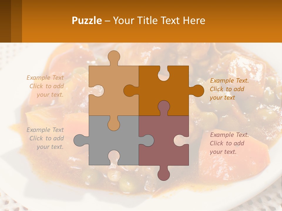 A White Plate Topped With Meat And Vegetables PowerPoint Template