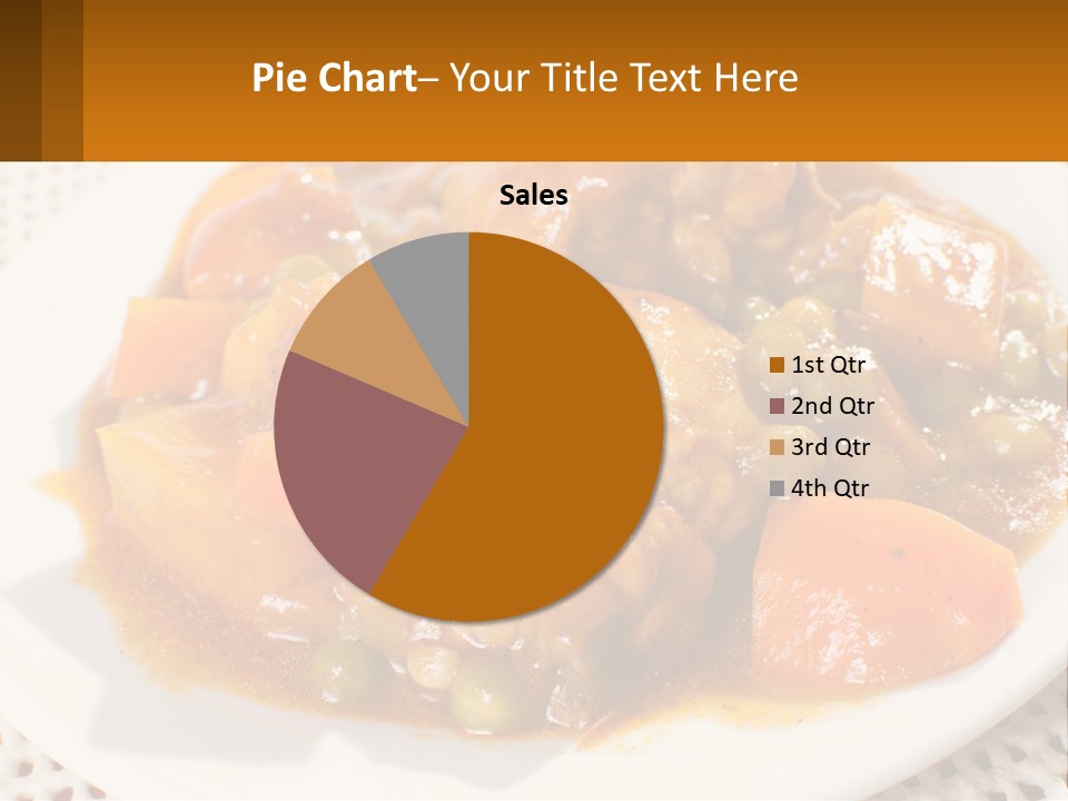 A White Plate Topped With Meat And Vegetables PowerPoint Template