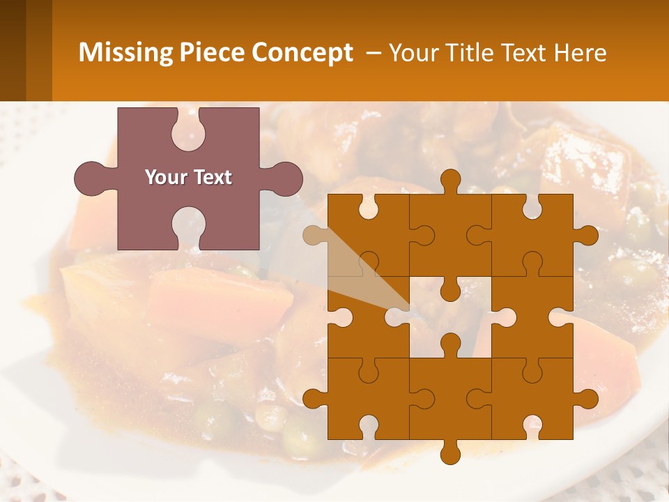 A White Plate Topped With Meat And Vegetables PowerPoint Template