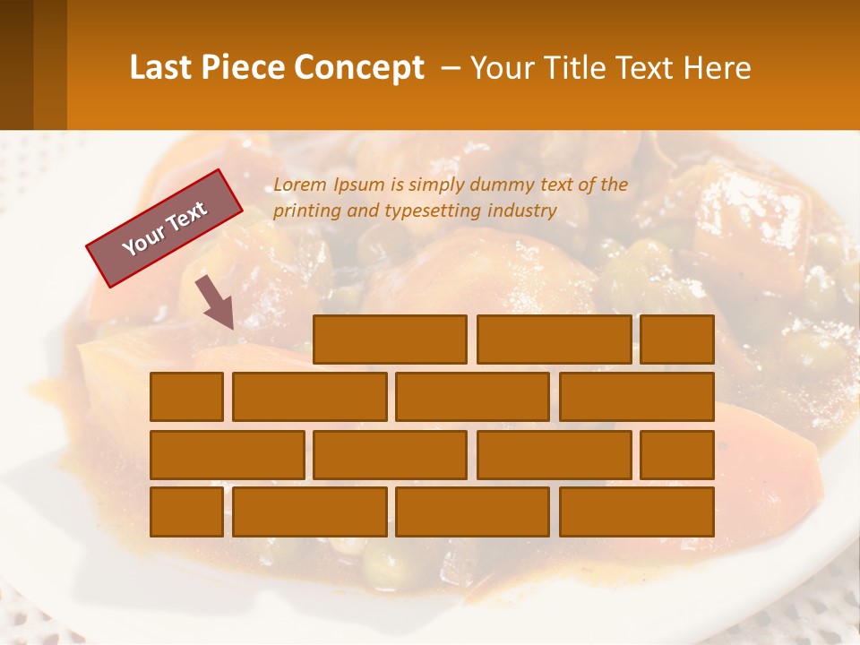 A White Plate Topped With Meat And Vegetables PowerPoint Template