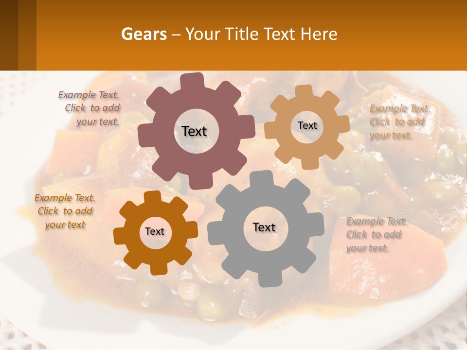 A White Plate Topped With Meat And Vegetables PowerPoint Template