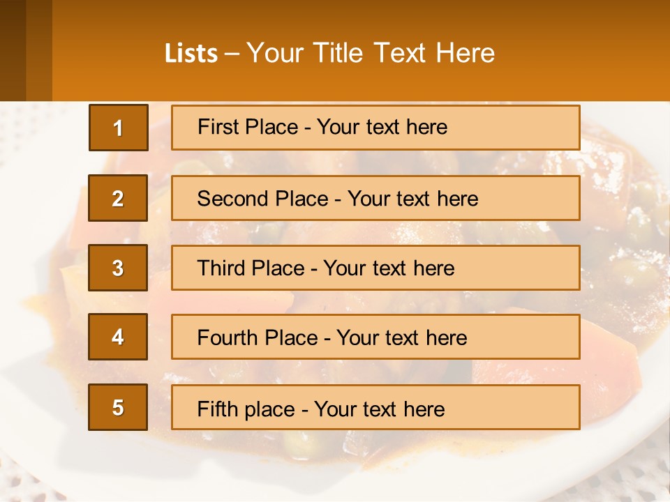 A White Plate Topped With Meat And Vegetables PowerPoint Template
