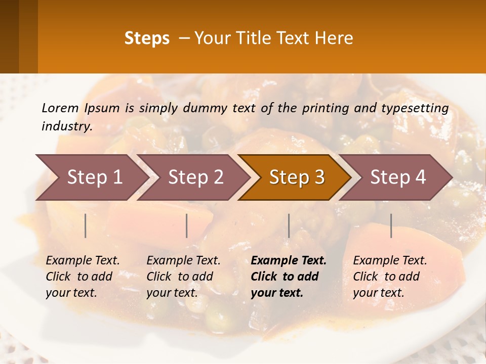 A White Plate Topped With Meat And Vegetables PowerPoint Template