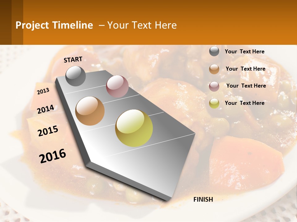 A White Plate Topped With Meat And Vegetables PowerPoint Template