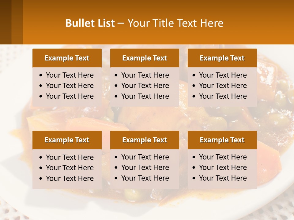 A White Plate Topped With Meat And Vegetables PowerPoint Template