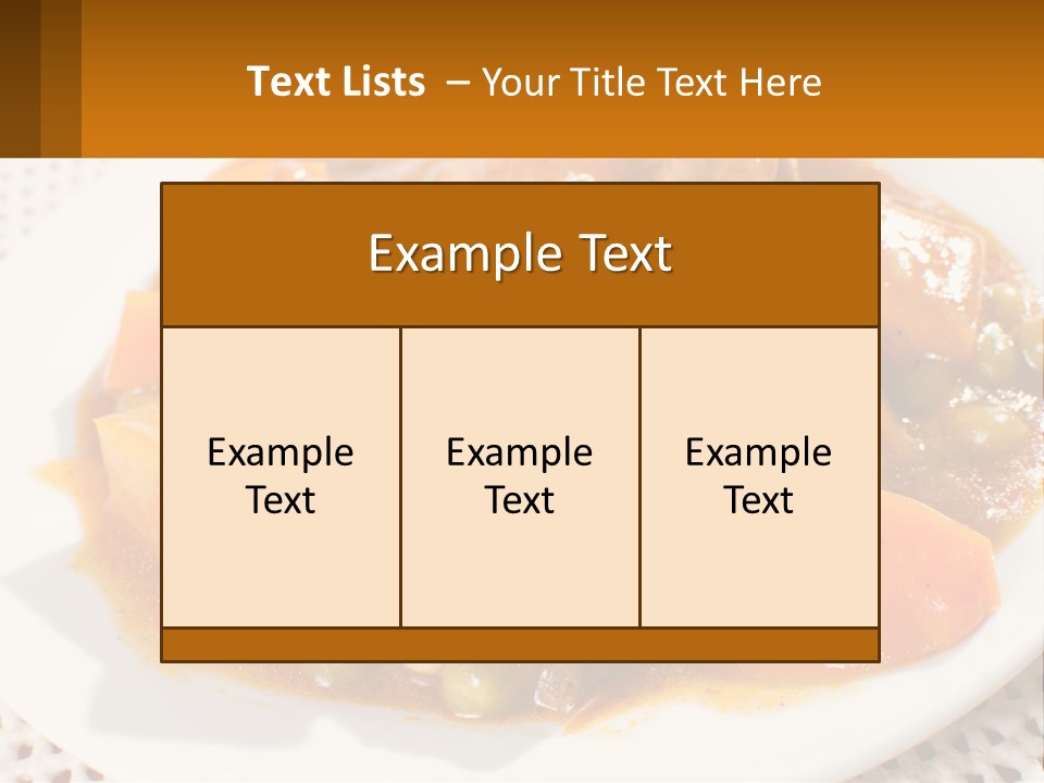 A White Plate Topped With Meat And Vegetables PowerPoint Template