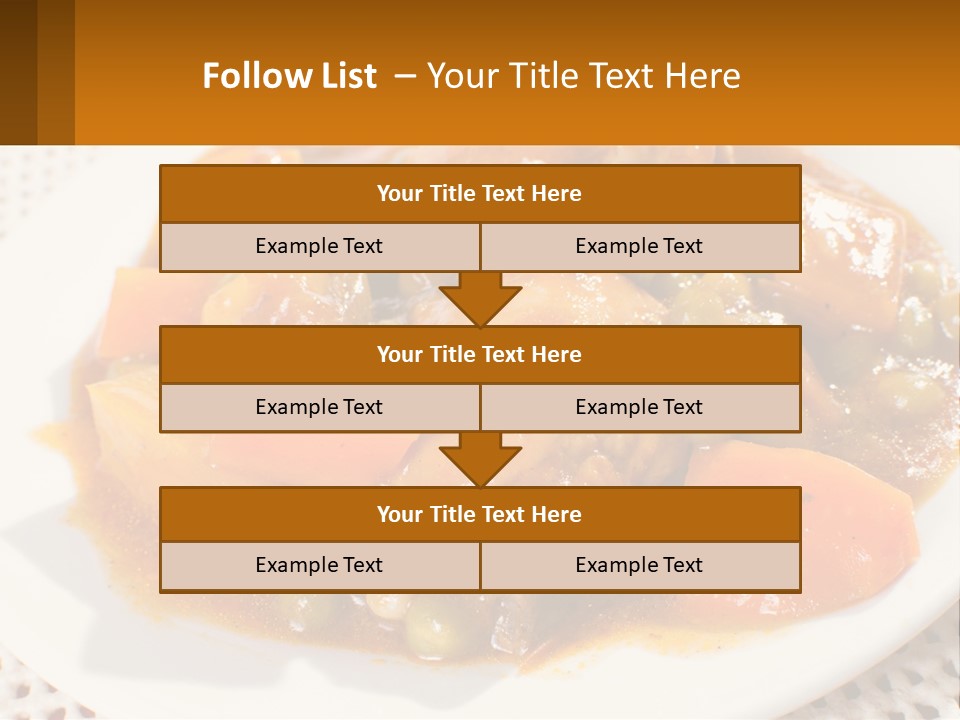 A White Plate Topped With Meat And Vegetables PowerPoint Template