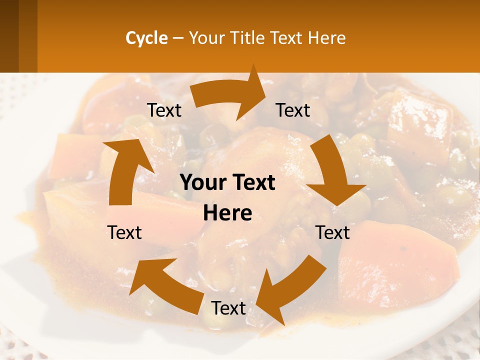 A White Plate Topped With Meat And Vegetables PowerPoint Template