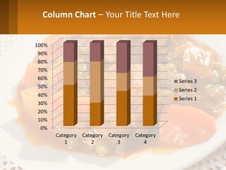 A White Plate Topped With Meat And Vegetables PowerPoint Template