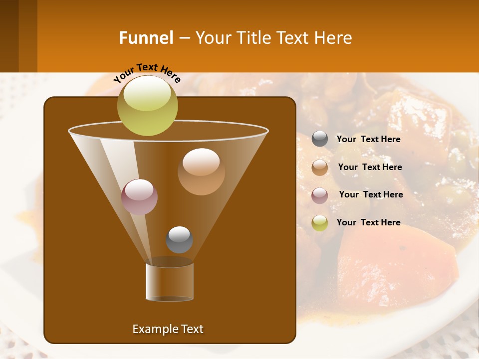A White Plate Topped With Meat And Vegetables PowerPoint Template