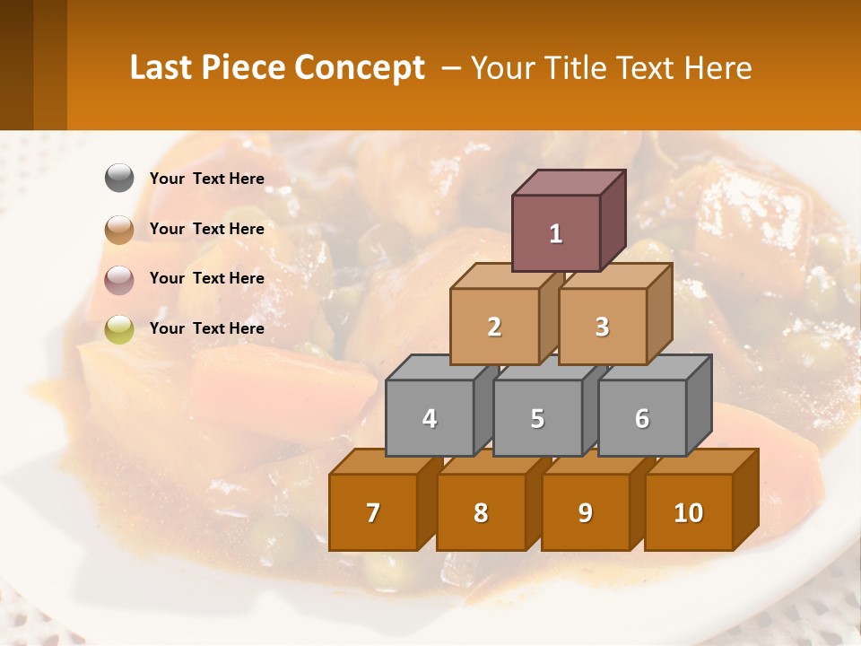 A White Plate Topped With Meat And Vegetables PowerPoint Template