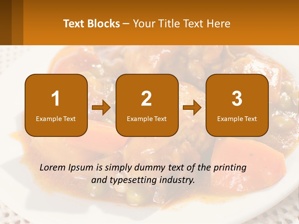 A White Plate Topped With Meat And Vegetables PowerPoint Template