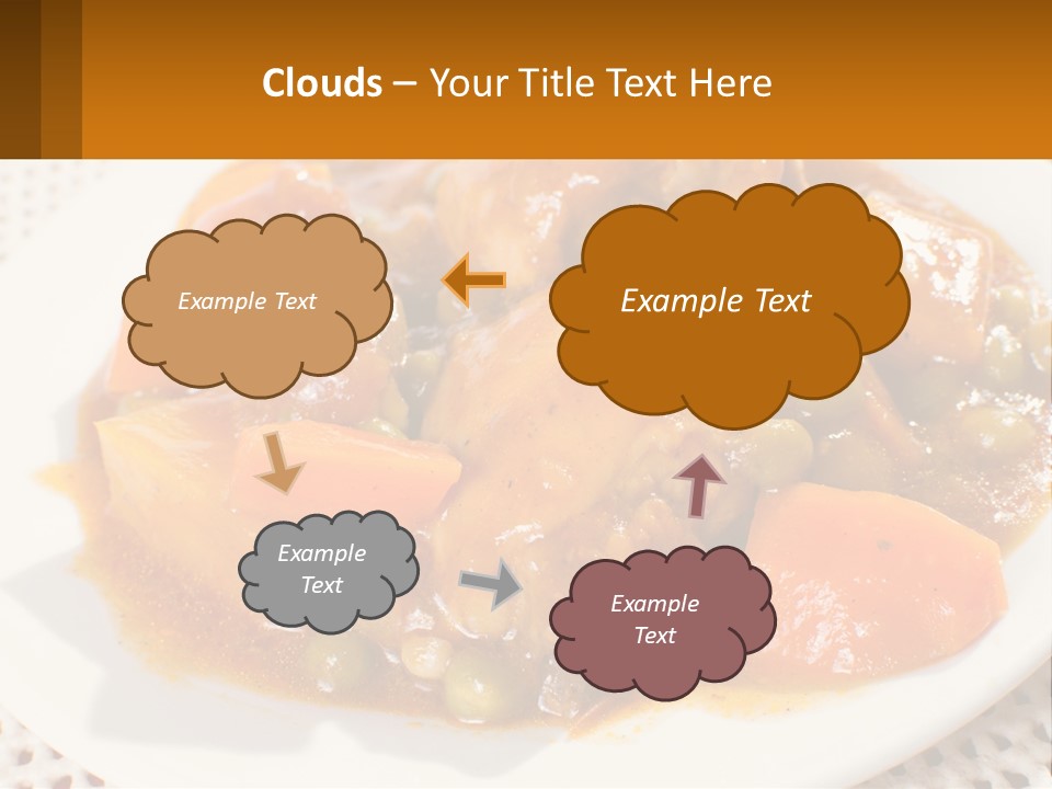 A White Plate Topped With Meat And Vegetables PowerPoint Template