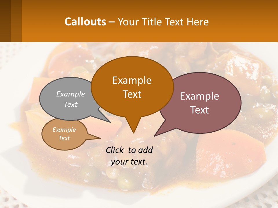 A White Plate Topped With Meat And Vegetables PowerPoint Template