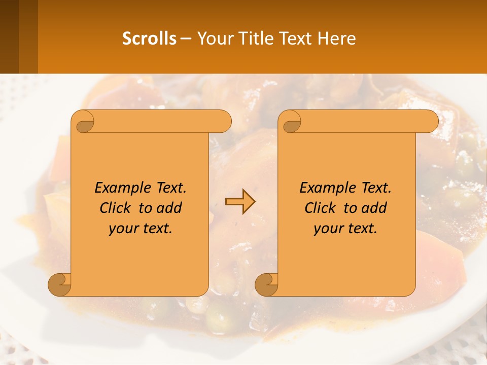 A White Plate Topped With Meat And Vegetables PowerPoint Template