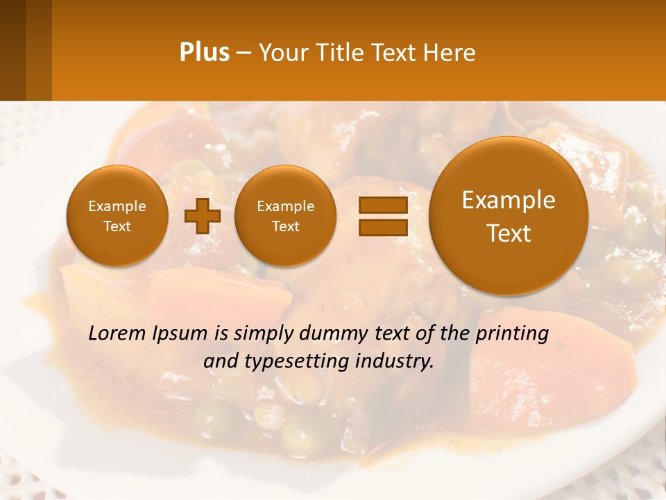 A White Plate Topped With Meat And Vegetables PowerPoint Template