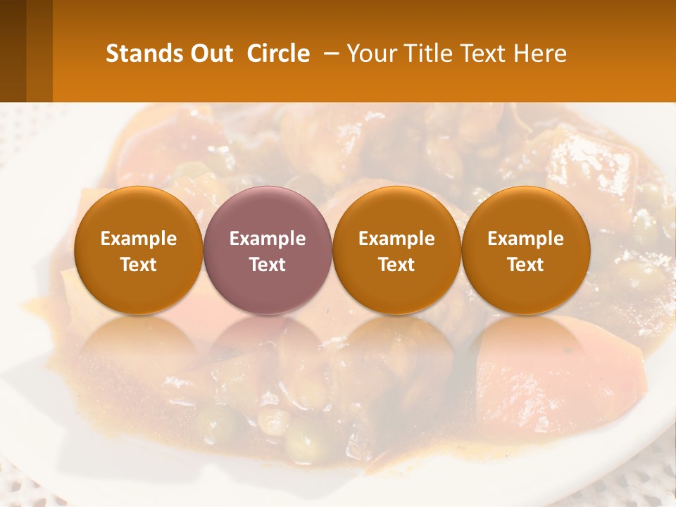 A White Plate Topped With Meat And Vegetables PowerPoint Template