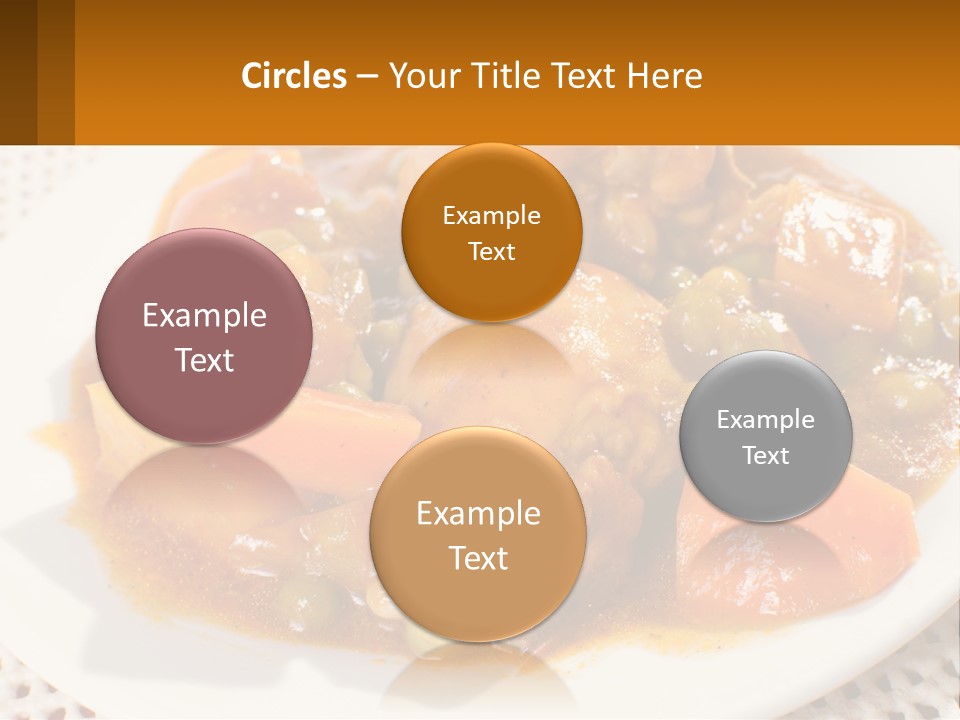 A White Plate Topped With Meat And Vegetables PowerPoint Template