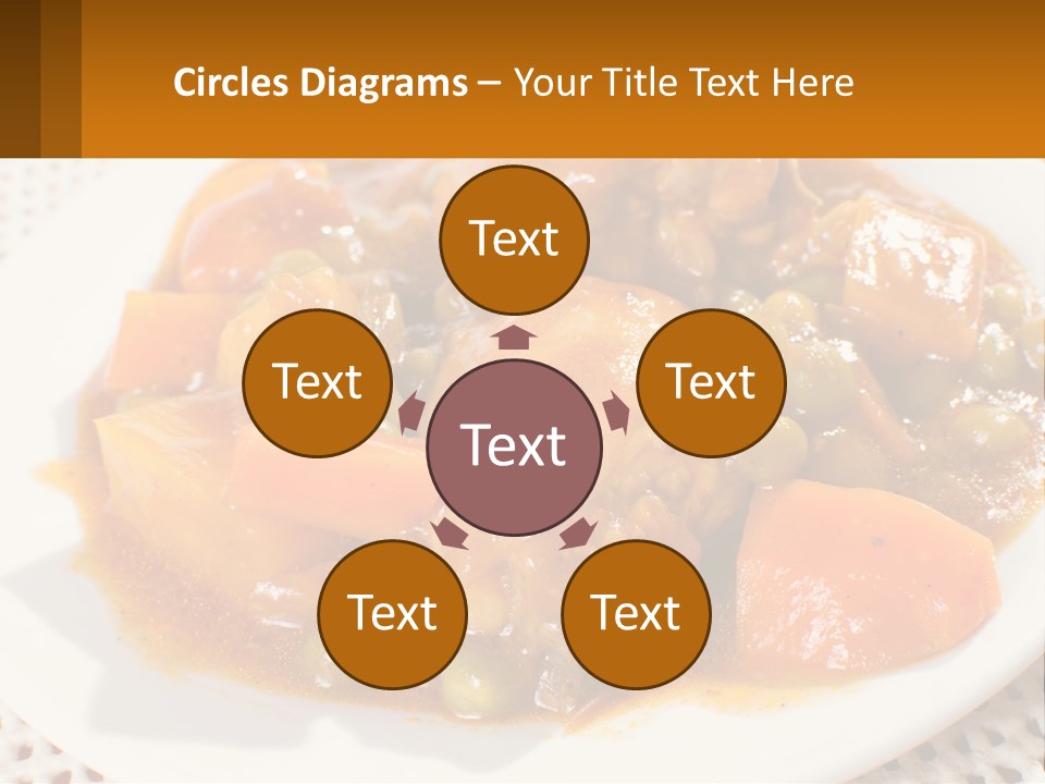 A White Plate Topped With Meat And Vegetables PowerPoint Template