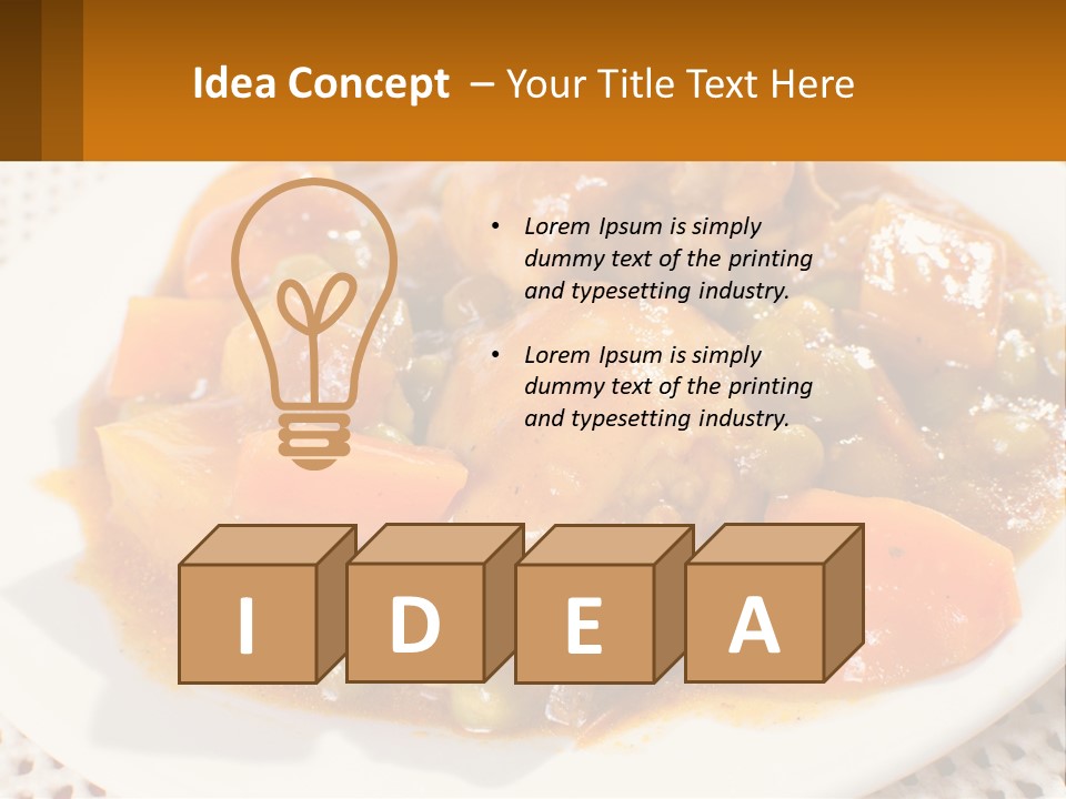 A White Plate Topped With Meat And Vegetables PowerPoint Template