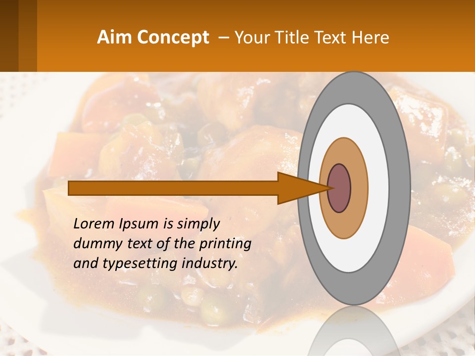 A White Plate Topped With Meat And Vegetables PowerPoint Template