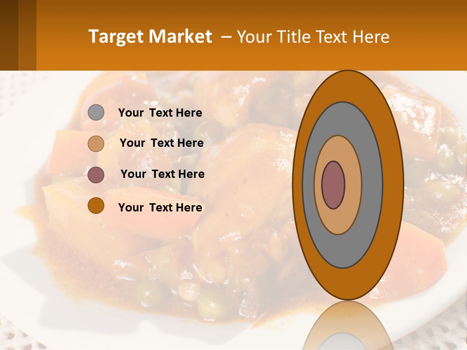 A White Plate Topped With Meat And Vegetables PowerPoint Template
