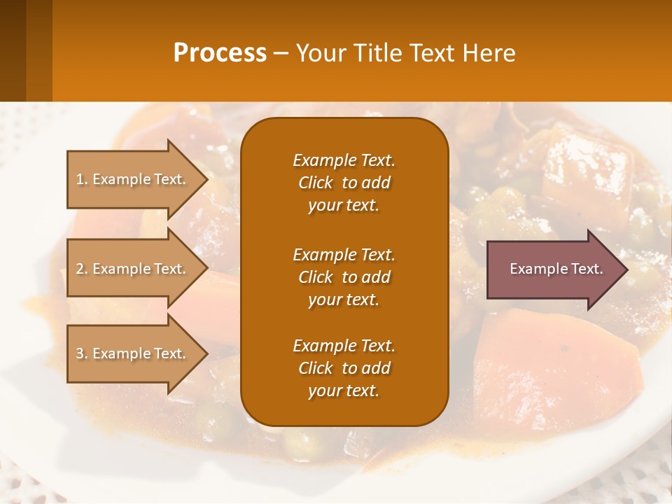 A White Plate Topped With Meat And Vegetables PowerPoint Template