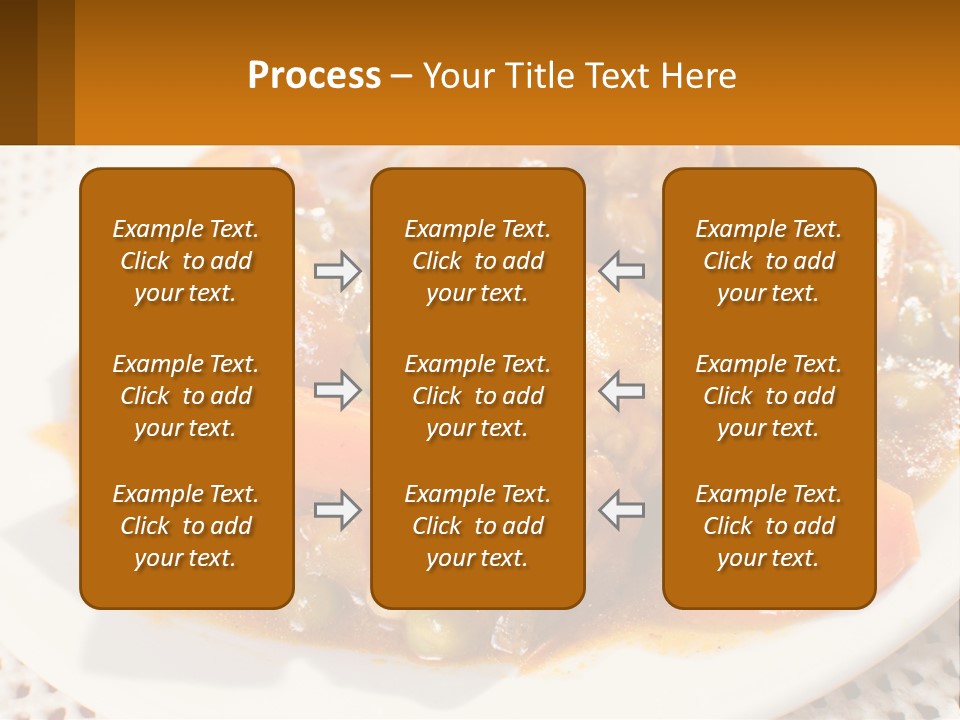 A White Plate Topped With Meat And Vegetables PowerPoint Template