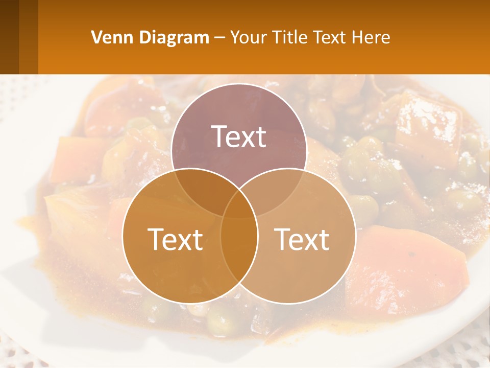 A White Plate Topped With Meat And Vegetables PowerPoint Template