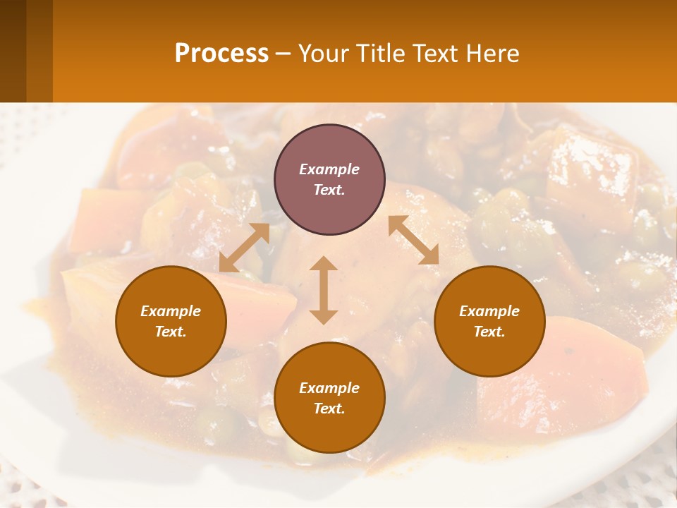 A White Plate Topped With Meat And Vegetables PowerPoint Template