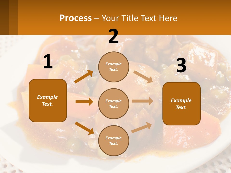 A White Plate Topped With Meat And Vegetables PowerPoint Template