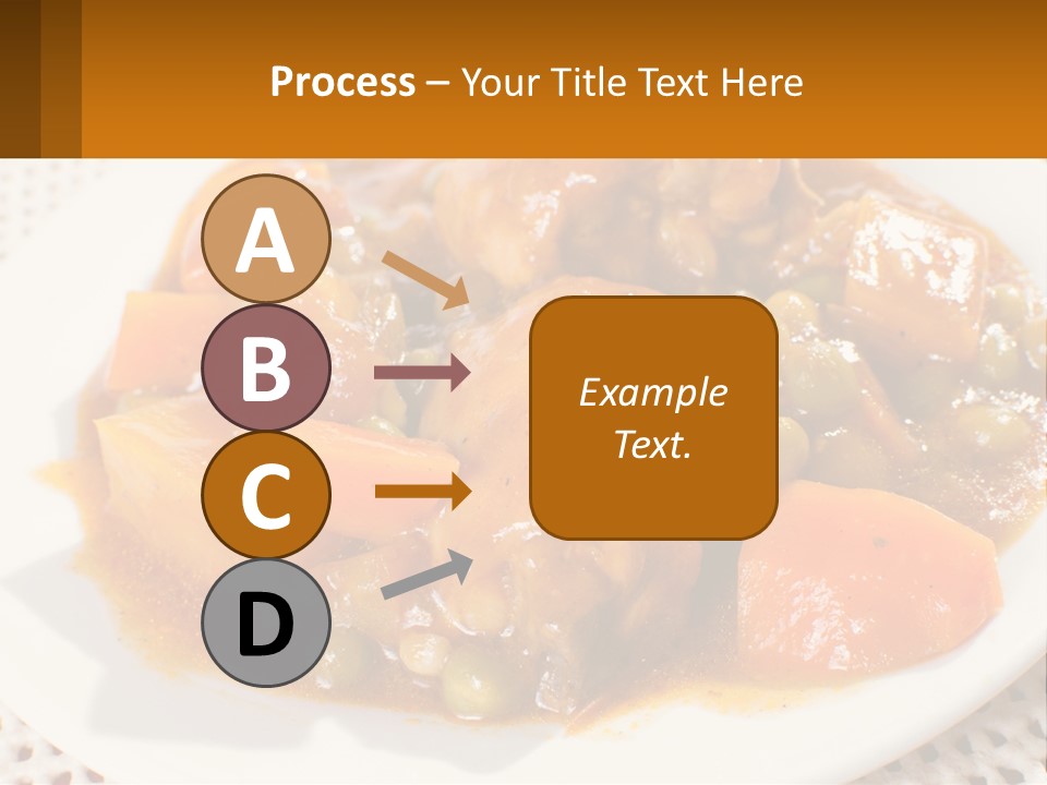 A White Plate Topped With Meat And Vegetables PowerPoint Template