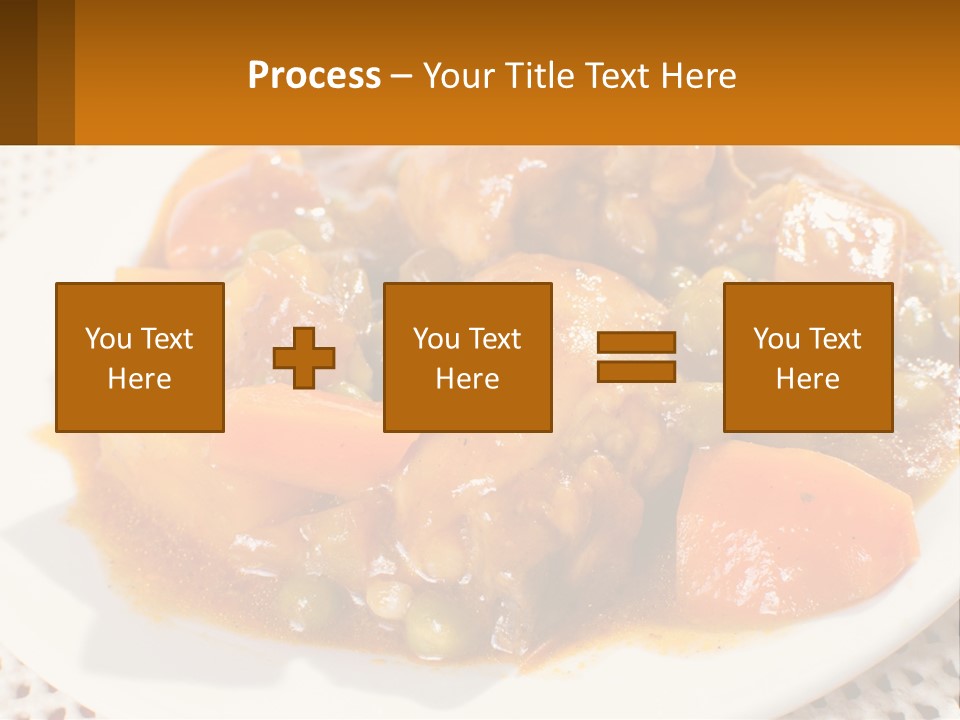 A White Plate Topped With Meat And Vegetables PowerPoint Template